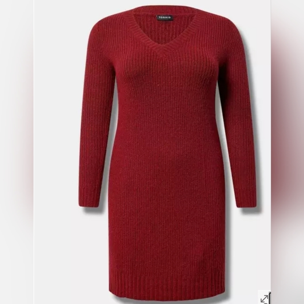 Deep Red Sweater Dress